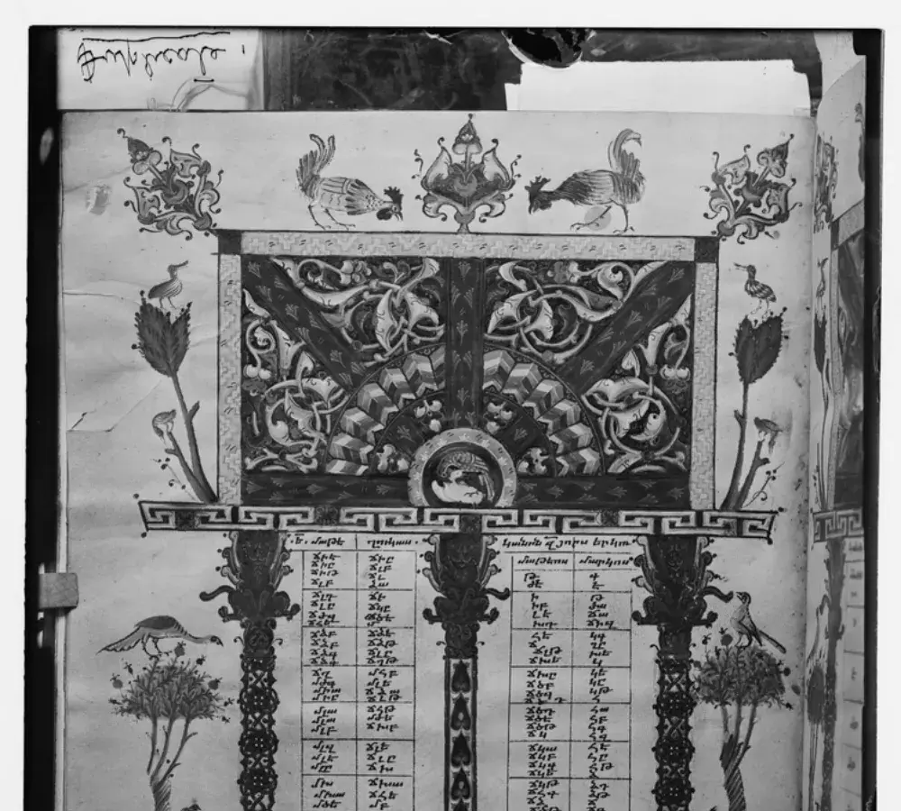 Celtic illuminated manuscript page in the tradition of the Book of Kells representing Irish Gaelic