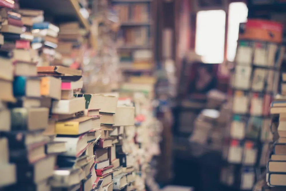 Ein Stapel B&uuml;cher, die portugiesische Dokumente und Ver&ouml;ffentlichungen darstellen, die f&uuml;r die &Uuml;bersetzung vorbereitet wurden